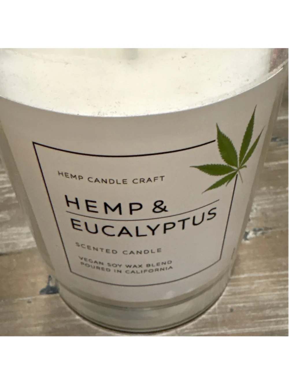 Leoben Company Hemp & Eucalyptus Scented Soy Candle Size 9 oz. 40 hrs.
